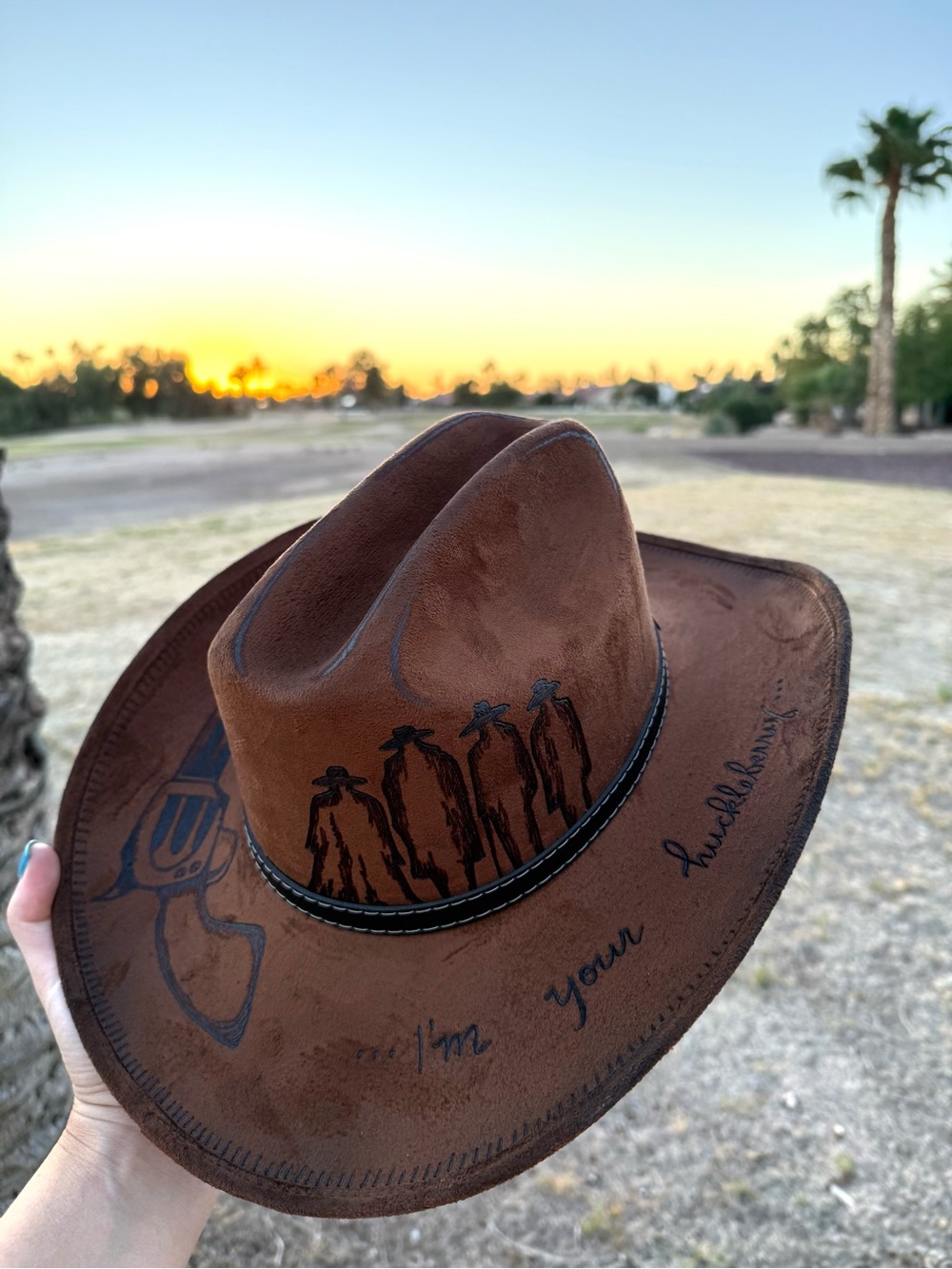 Tobacco brown tombstone huckleberry cowboy hat western festival hat